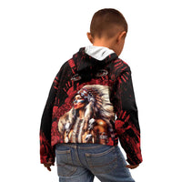 Native American MMIW Kid Hoodie Red Indian Women With Red Handprint