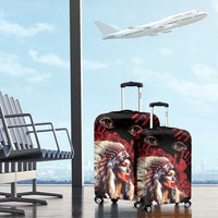 Native American MMIW Luggage Cover Red Indian Women With Red Handprint