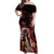 Native American MMIW Off Shoulder Maxi Dress Red Indian Women With Red Handprint