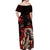 Native American MMIW Off Shoulder Maxi Dress Red Indian Women With Red Handprint