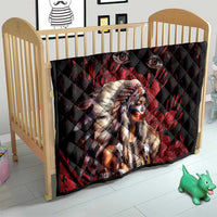 Native American MMIW Quilt Red Indian Women With Red Handprint