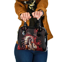 Native American MMIW Shoulder Handbag Red Indian Women With Red Handprint