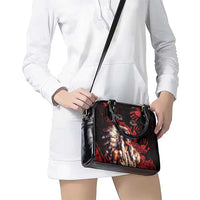 Native American MMIW Shoulder Handbag Red Indian Women With Red Handprint