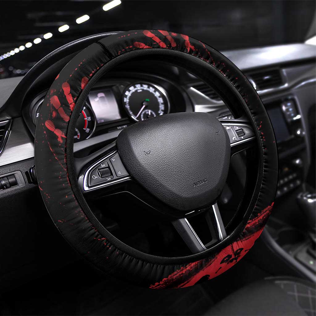 Native American MMIW Steering Wheel Cover Red Indian Women With Red Handprint