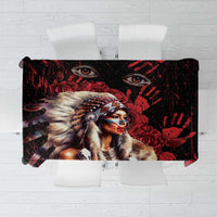 Native American MMIW Tablecloth Red Indian Women With Red Handprint