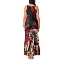 Native American MMIW Tank Maxi Dress Red Indian Women With Red Handprint