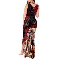 Native American MMIW Tank Maxi Dress Red Indian Women With Red Handprint