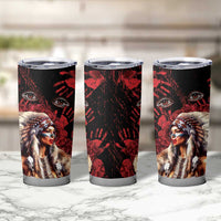 Native American MMIW Tumbler Cup Red Indian Women With Red Handprint