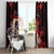 Native American MMIW Window Curtain Red Indian Women With Red Handprint