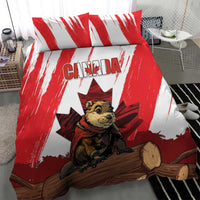 Canada Beaver Adventurer Bedding Set With Maple Leaf