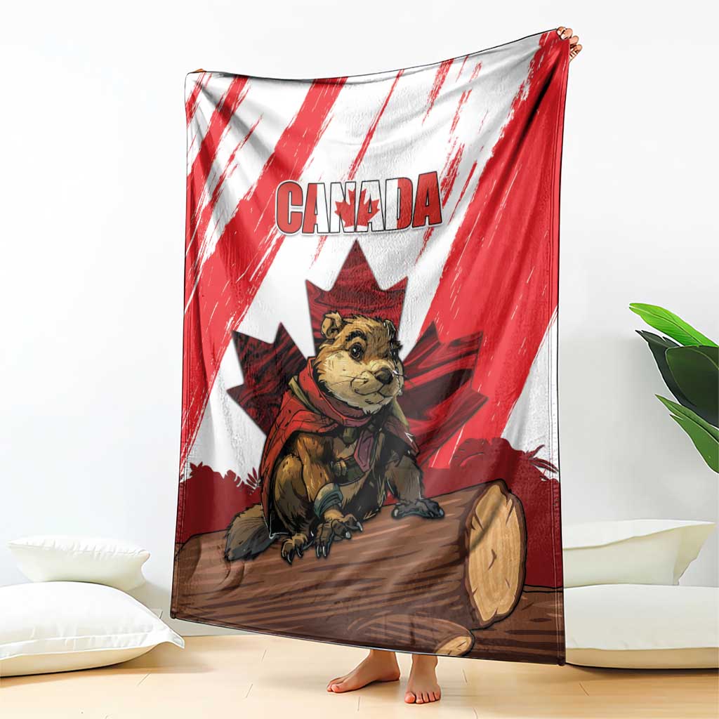 Canada Beaver Adventurer Blanket With Maple Leaf