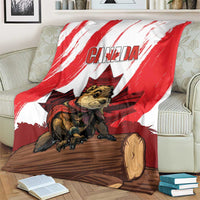 Canada Beaver Adventurer Blanket With Maple Leaf