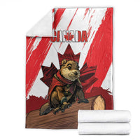 Canada Beaver Adventurer Blanket With Maple Leaf