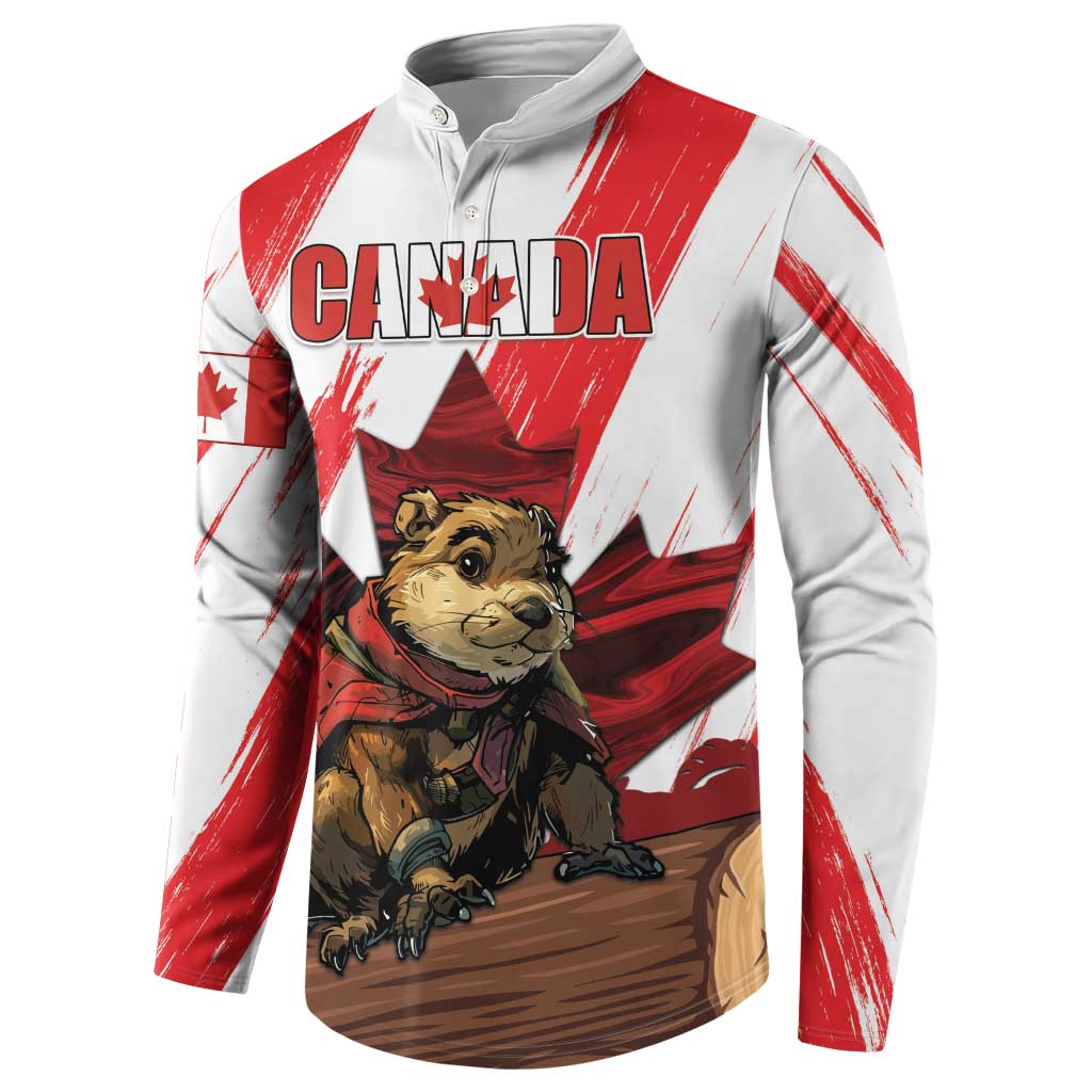 Personalised Canada Beaver Adventurer Button Sweatshirt With Maple Leaf