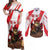 Personalised Canada Beaver Adventurer Couples Matching Off Shoulder Maxi Dress and Long Sleeve Button Shirt With Maple Leaf