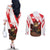 Personalised Canada Beaver Adventurer Couples Matching Off The Shoulder Long Sleeve Dress and Long Sleeve Button Shirt With Maple Leaf