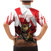 Personalised Canada Beaver Adventurer Family Matching Mermaid Dress and Hawaiian Shirt With Maple Leaf