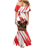 Personalised Canada Beaver Adventurer Family Matching Mermaid Dress and Hawaiian Shirt With Maple Leaf