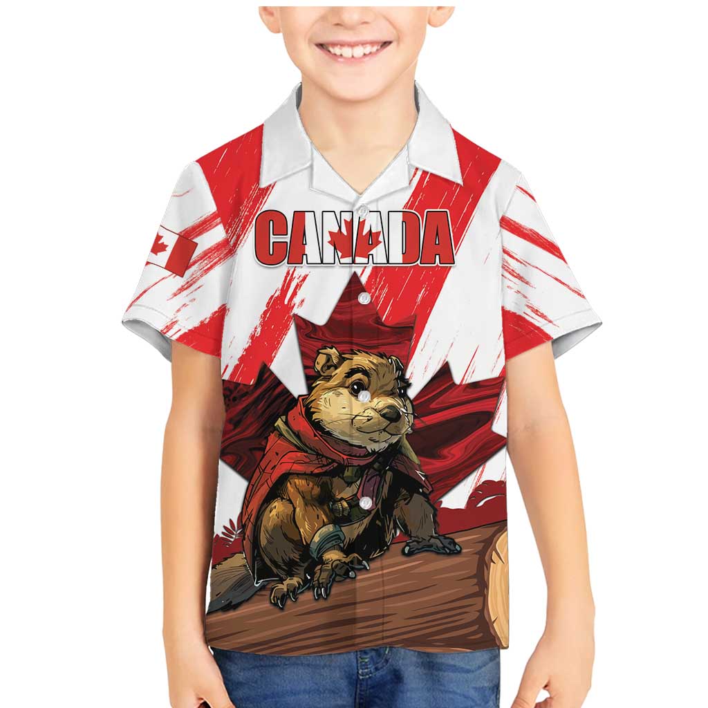 Personalised Canada Beaver Adventurer Family Matching Mermaid Dress and Hawaiian Shirt With Maple Leaf