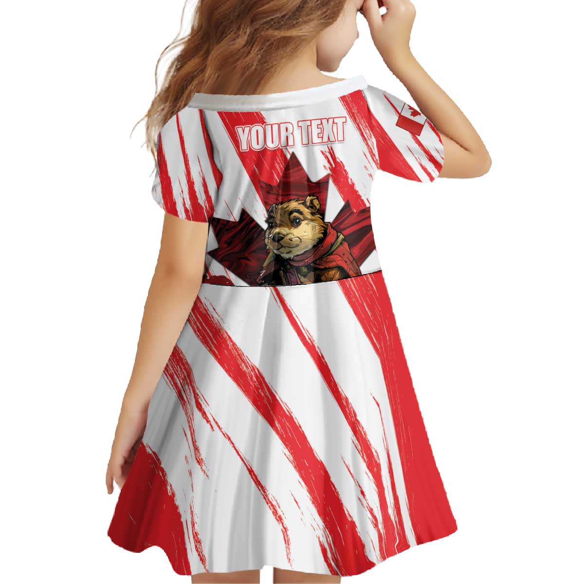 Personalised Canada Beaver Adventurer Family Matching Off The Shoulder Long Sleeve Dress and Hawaiian Shirt With Maple Leaf