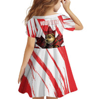 Personalised Canada Beaver Adventurer Family Matching Off Shoulder Maxi Dress and Hawaiian Shirt With Maple Leaf