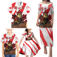 Personalised Canada Beaver Adventurer Family Matching Puletasi and Hawaiian Shirt With Maple Leaf