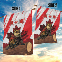 Canada Beaver Adventurer Garden Flag With Maple Leaf