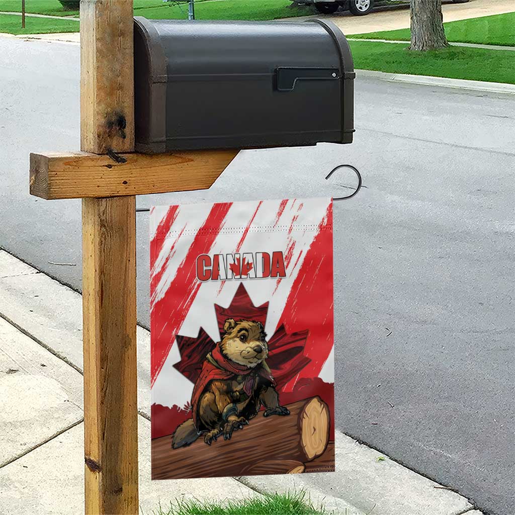 Canada Beaver Adventurer Garden Flag With Maple Leaf