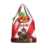 Canada Beaver Adventurer Grocery Bag With Maple Leaf