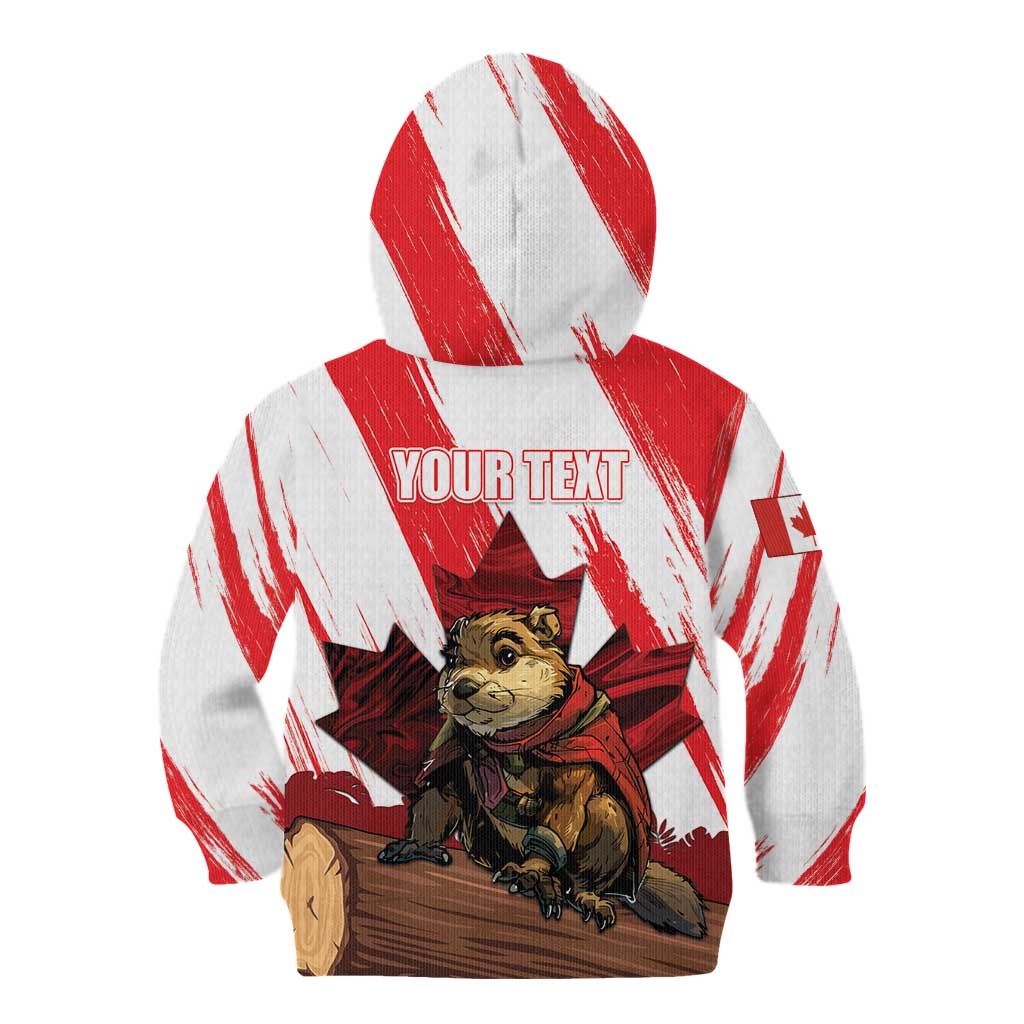 Personalised Canada Beaver Adventurer Kid Hoodie With Maple Leaf