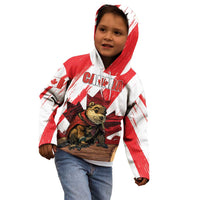 Personalised Canada Beaver Adventurer Kid Hoodie With Maple Leaf