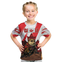 Personalised Canada Beaver Adventurer Kid T Shirt With Maple Leaf