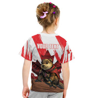 Personalised Canada Beaver Adventurer Kid T Shirt With Maple Leaf