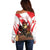 Personalised Canada Beaver Adventurer Off Shoulder Sweater With Maple Leaf