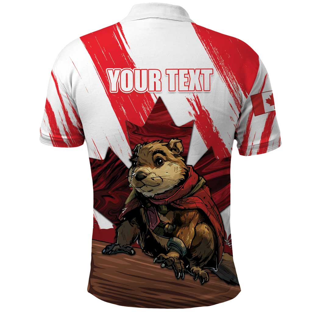 Personalised Canada Beaver Adventurer Polo Shirt With Maple Leaf