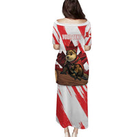 Personalised Canada Beaver Adventurer Puletasi With Maple Leaf