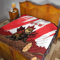Canada Beaver Adventurer Quilt With Maple Leaf