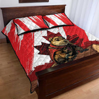 Canada Beaver Adventurer Quilt Bed Set With Maple Leaf