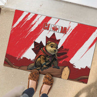 Canada Beaver Adventurer Rubber Doormat With Maple Leaf
