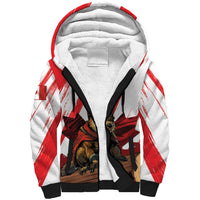 Personalised Canada Beaver Adventurer Sherpa Hoodie With Maple Leaf