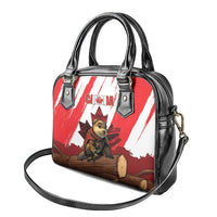 Canada Beaver Adventurer Shoulder Handbag With Maple Leaf
