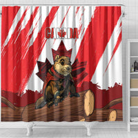 Canada Beaver Adventurer Shower Curtain With Maple Leaf