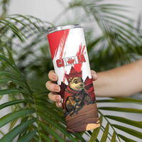 Personalised Canada Beaver Adventurer Skinny Tumbler With Maple Leaf