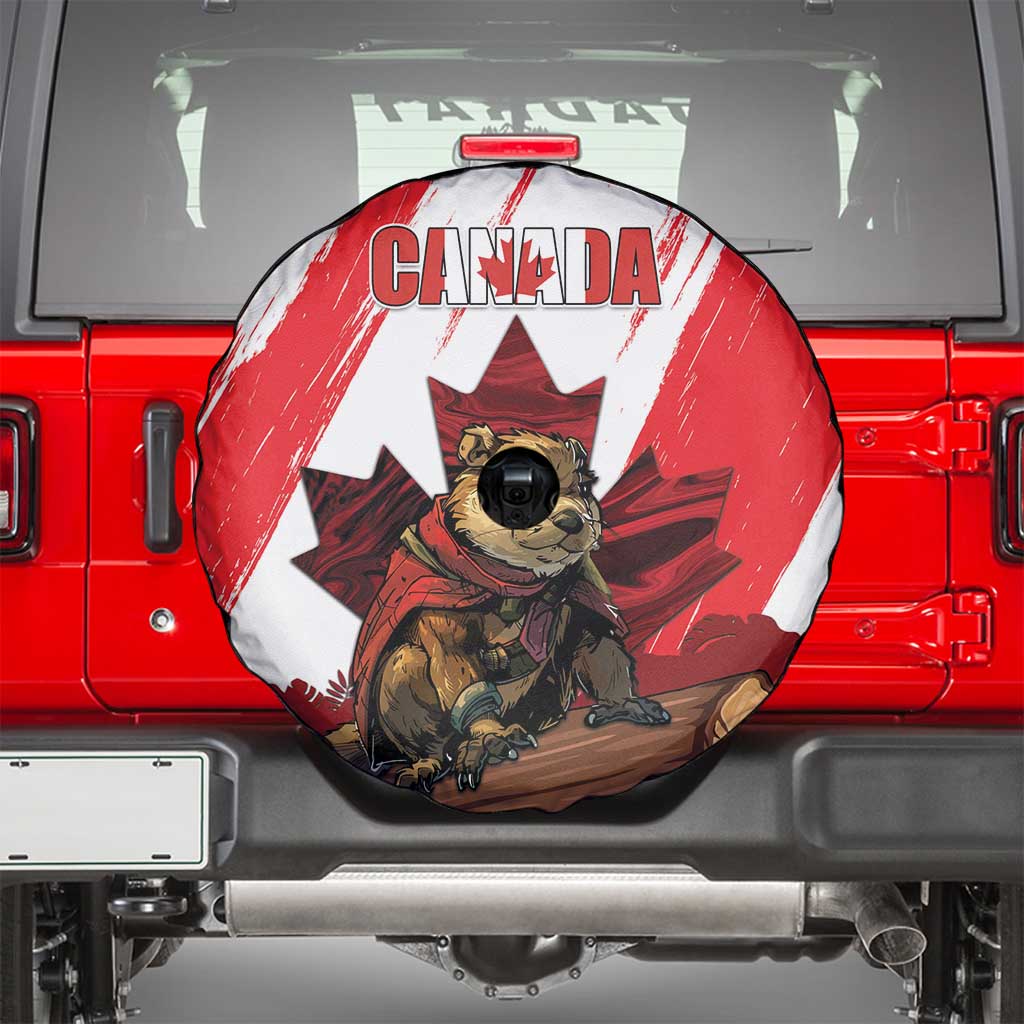 Canada Beaver Adventurer Spare Tire Cover With Maple Leaf