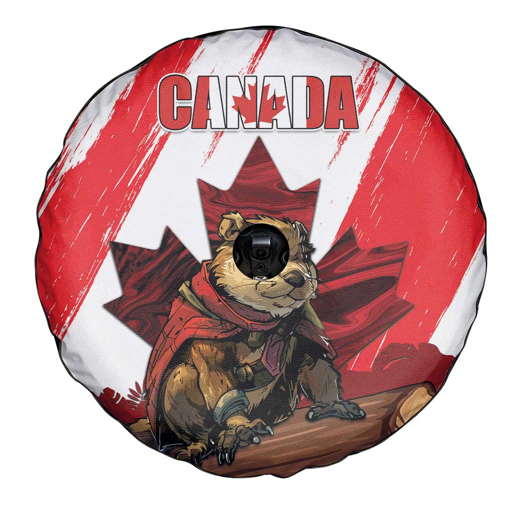 Canada Beaver Adventurer Spare Tire Cover With Maple Leaf