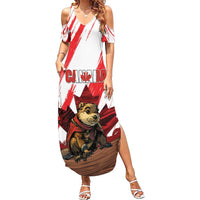 Personalised Canada Beaver Adventurer Summer Maxi Dress With Maple Leaf