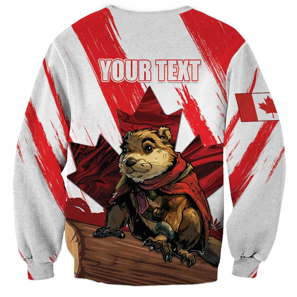 Personalised Canada Beaver Adventurer Sweatshirt With Maple Leaf