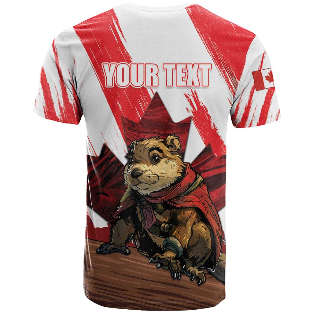 Personalised Canada Beaver Adventurer T Shirt With Maple Leaf