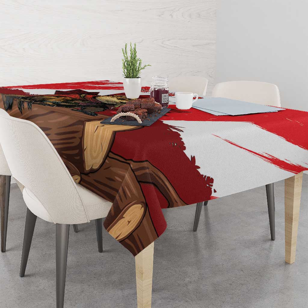 Canada Beaver Adventurer Tablecloth With Maple Leaf