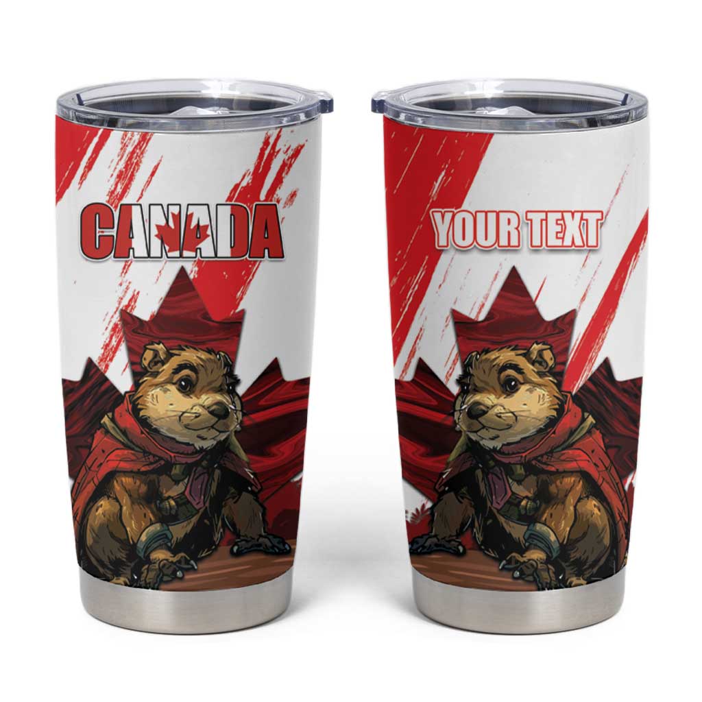 Personalised Canada Beaver Adventurer Tumbler Cup With Maple Leaf